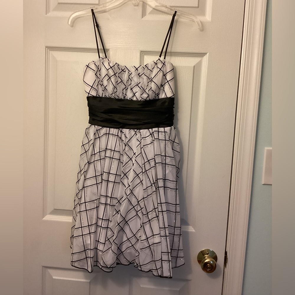 Black/ white plaid homecoming dress
